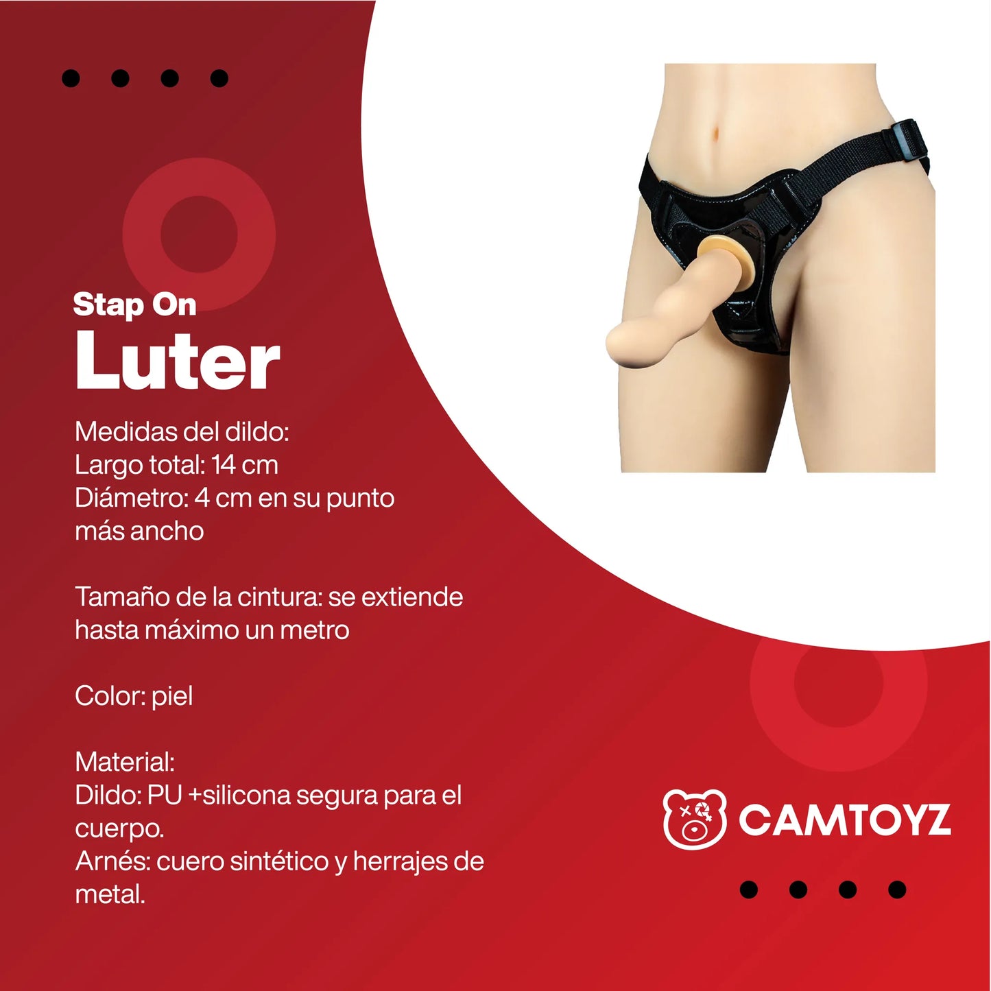 Arnés Strap On Luter con Dildo Realista Ajustable