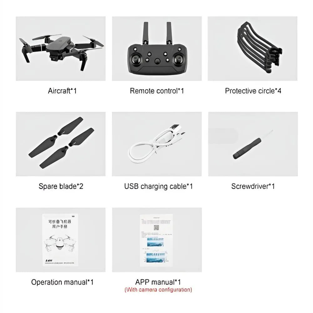 Drone E88 Pro HD Plegable WiFi Cámara Aérea