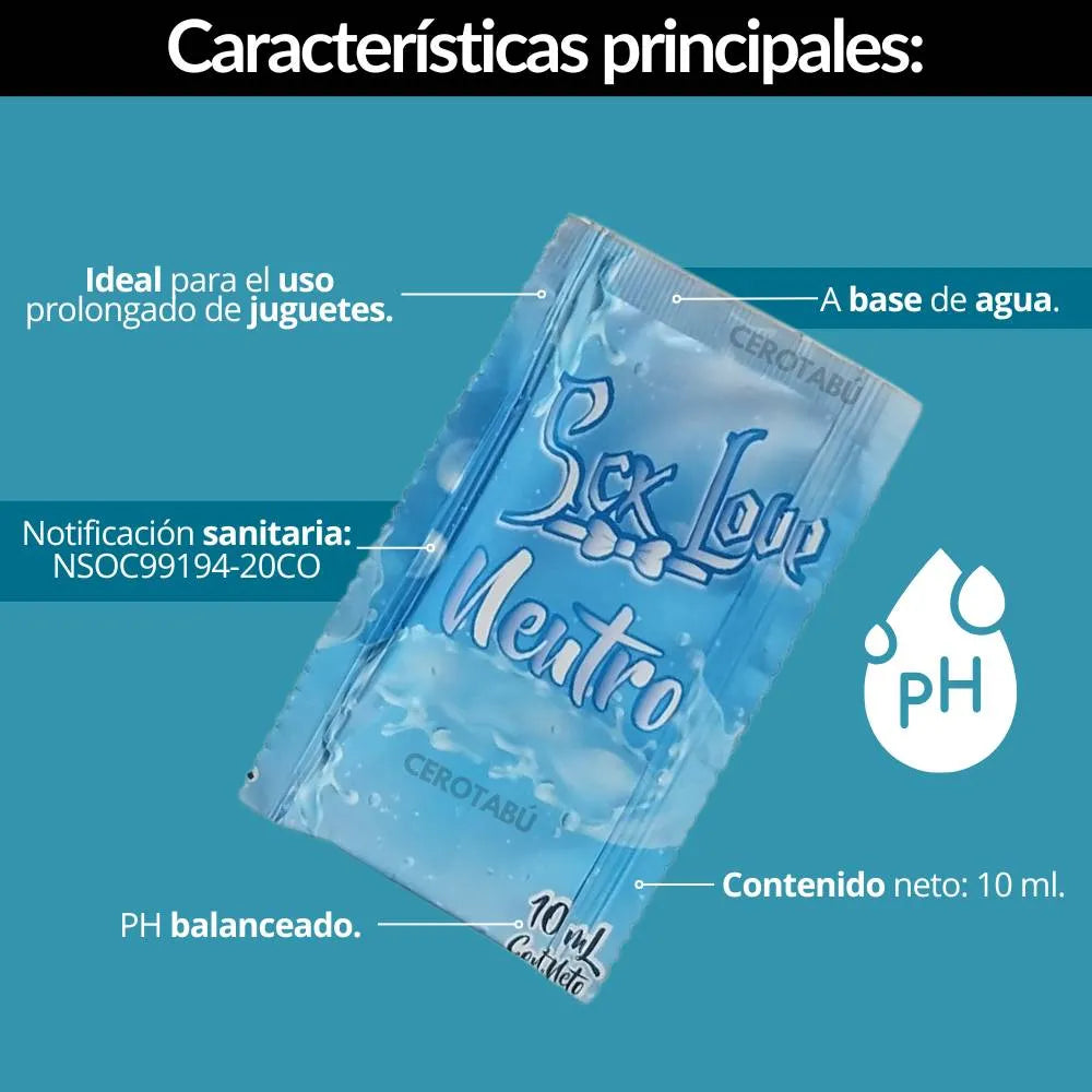 Lubricante Íntimo Neutro Base Agua Sachet Sex Love 10 ML Uso Íntimo