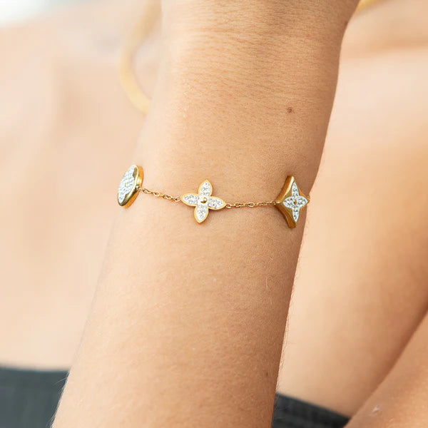 Pulsera Trébol Piedras VC Mujer