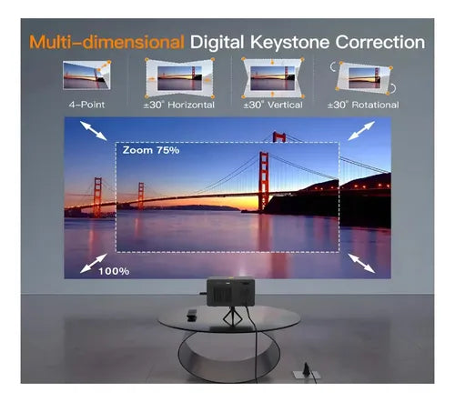 Proyector Android Y7 5000 Lúmenes WiFi Bluetooth 4K