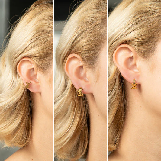 Set x3 Pares de Aretes LV Mujer