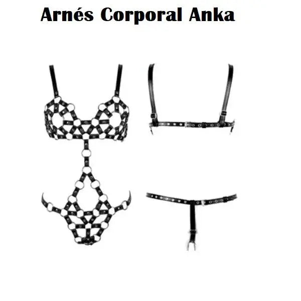 Arnés Corporal Anka BDSM Ajustable Negro