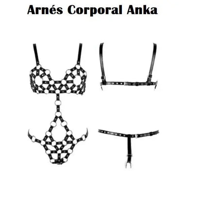 Arnés Corporal Anka BDSM Ajustable Negro