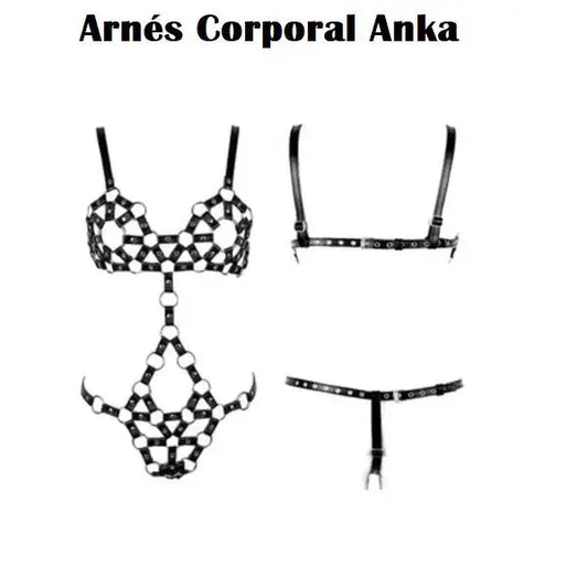 Arnés Corporal Anka BDSM Ajustable Negro