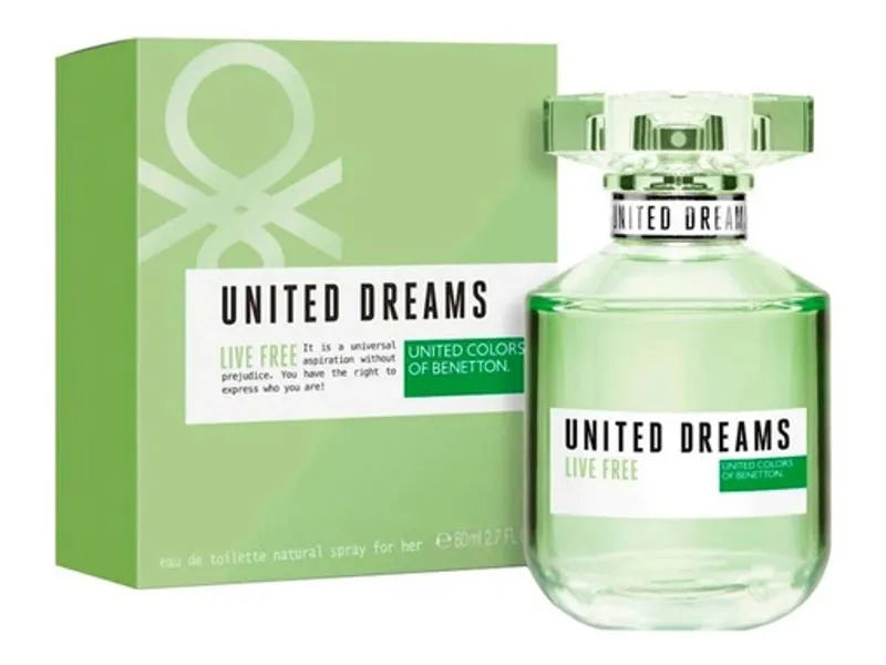 Benetton United Dreams Live Free EDT 80 ML Mujer Original