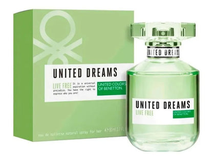 Benetton United Dreams Live Free EDT 80 ML Mujer Original