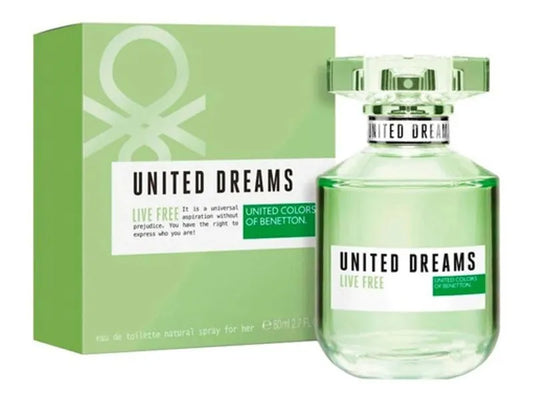 Benetton United Dreams Live Free EDT 80 ML Mujer Original