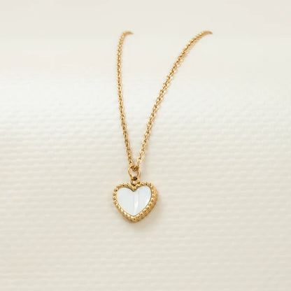 Cadena Aros + Dije Corazon Blanco Mujer