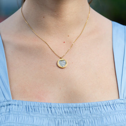 Cadena Aros + Dije Corazón Redondo Mujer