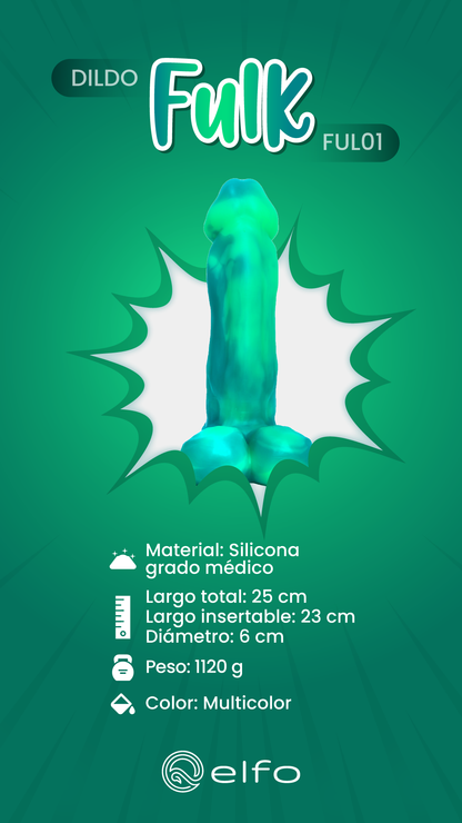 Dildo Fantasía Fulk Elfo Único Brilla en la Oscuridad