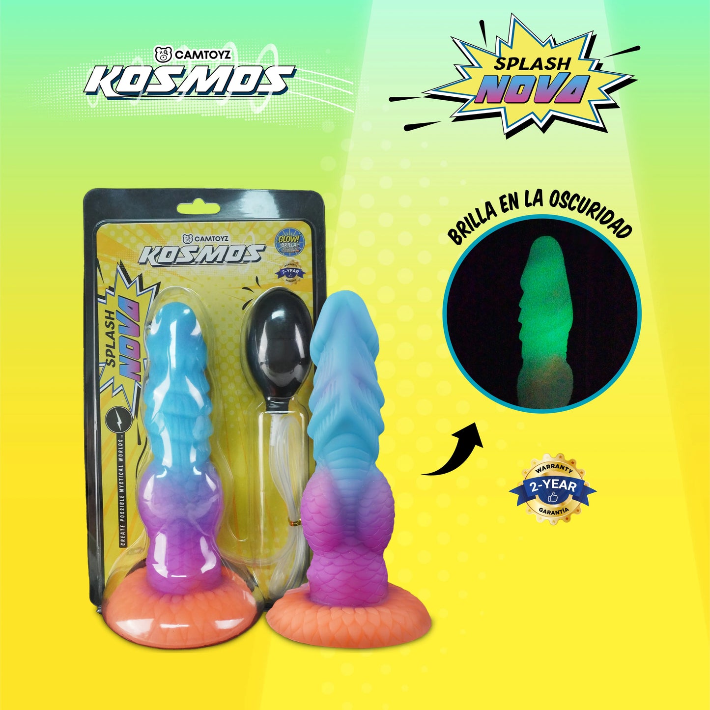 Dildo Splash Nova Camtoyz con Ventosa y Diseño Tentáculo