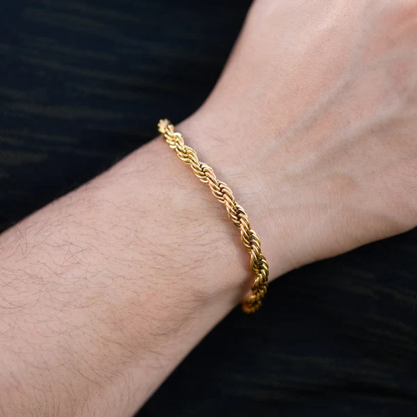 Combo Cadena + Pulsera Tejido Lazo Hombre