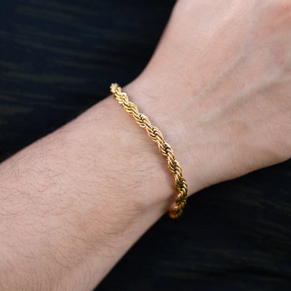 Combo Cadena + Pulsera Tejido Lazo Hombre