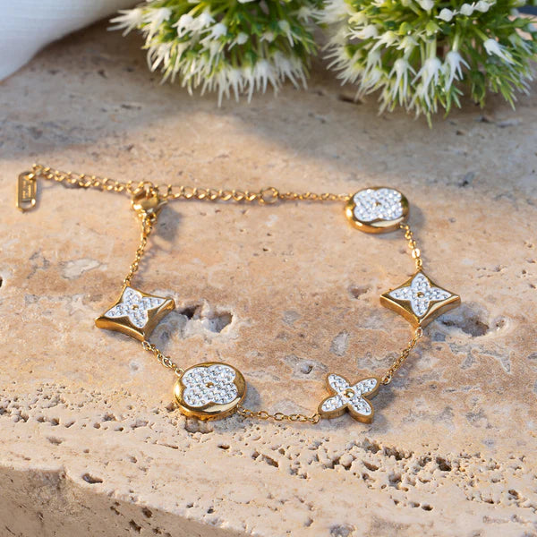 Pulsera Trébol Piedras VC Mujer