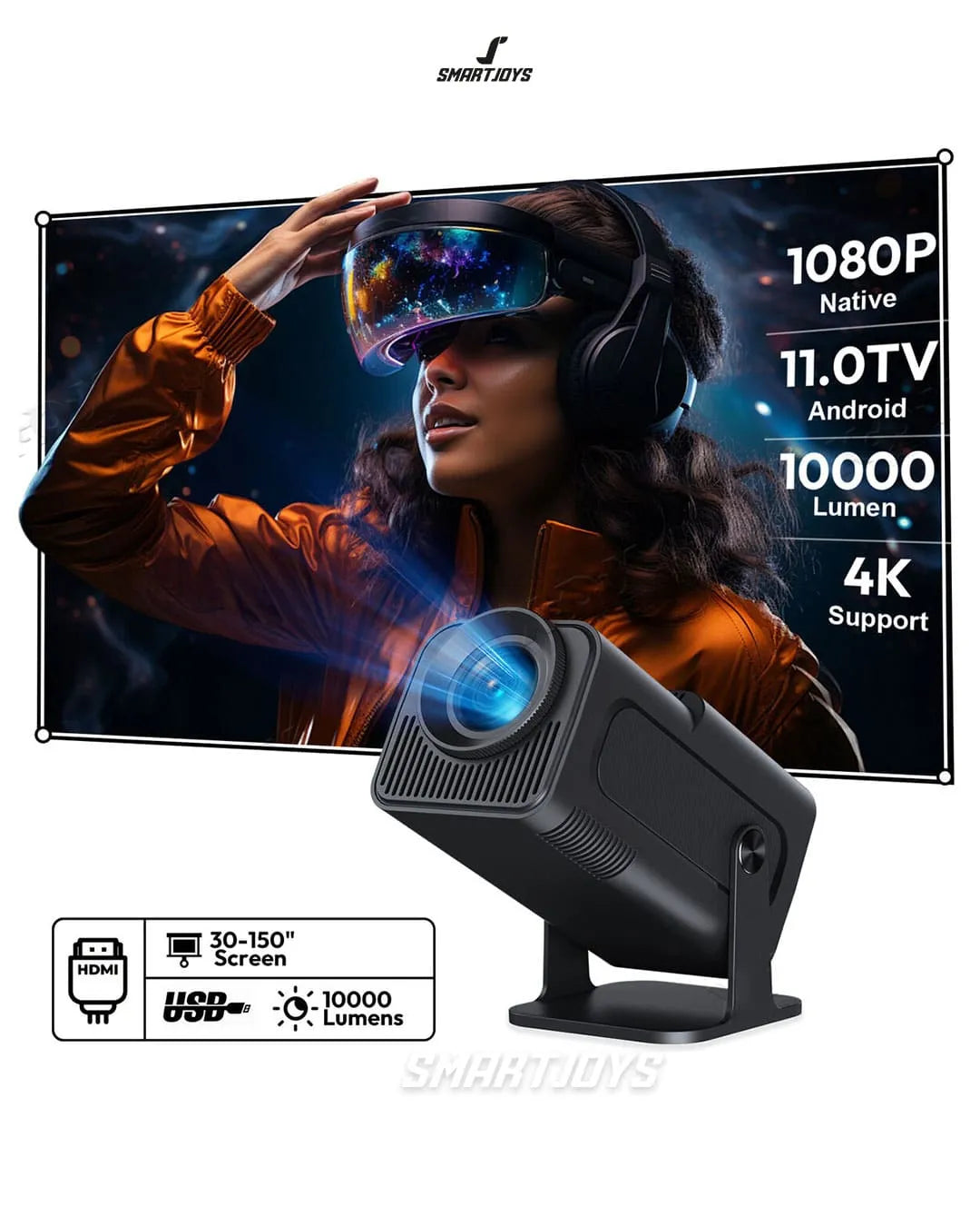 Proyector Android HY320 Mini 5000 Lúmenes WiFi Bluetooth