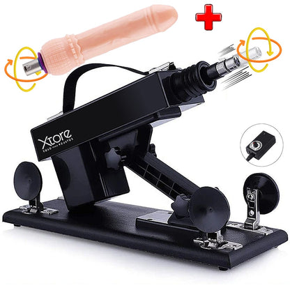 Sex Machine Gauss Negra con Dildo de Repuesto
