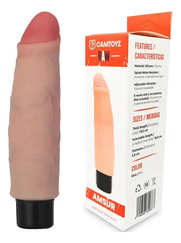 Vibrador Realista Amsur 19,5 cm con Vibración y Textura Natural