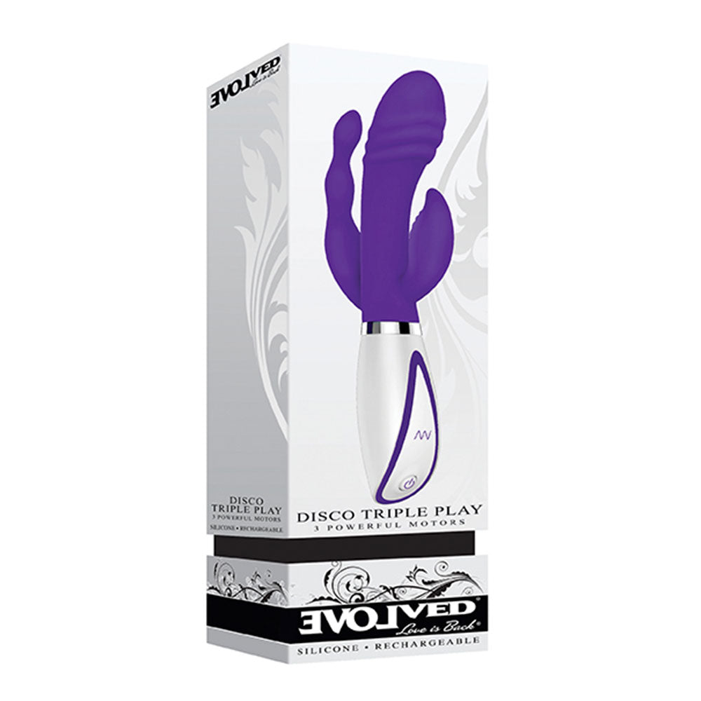 Vibrador Triple Play Morado Evolved Triple Estimulación