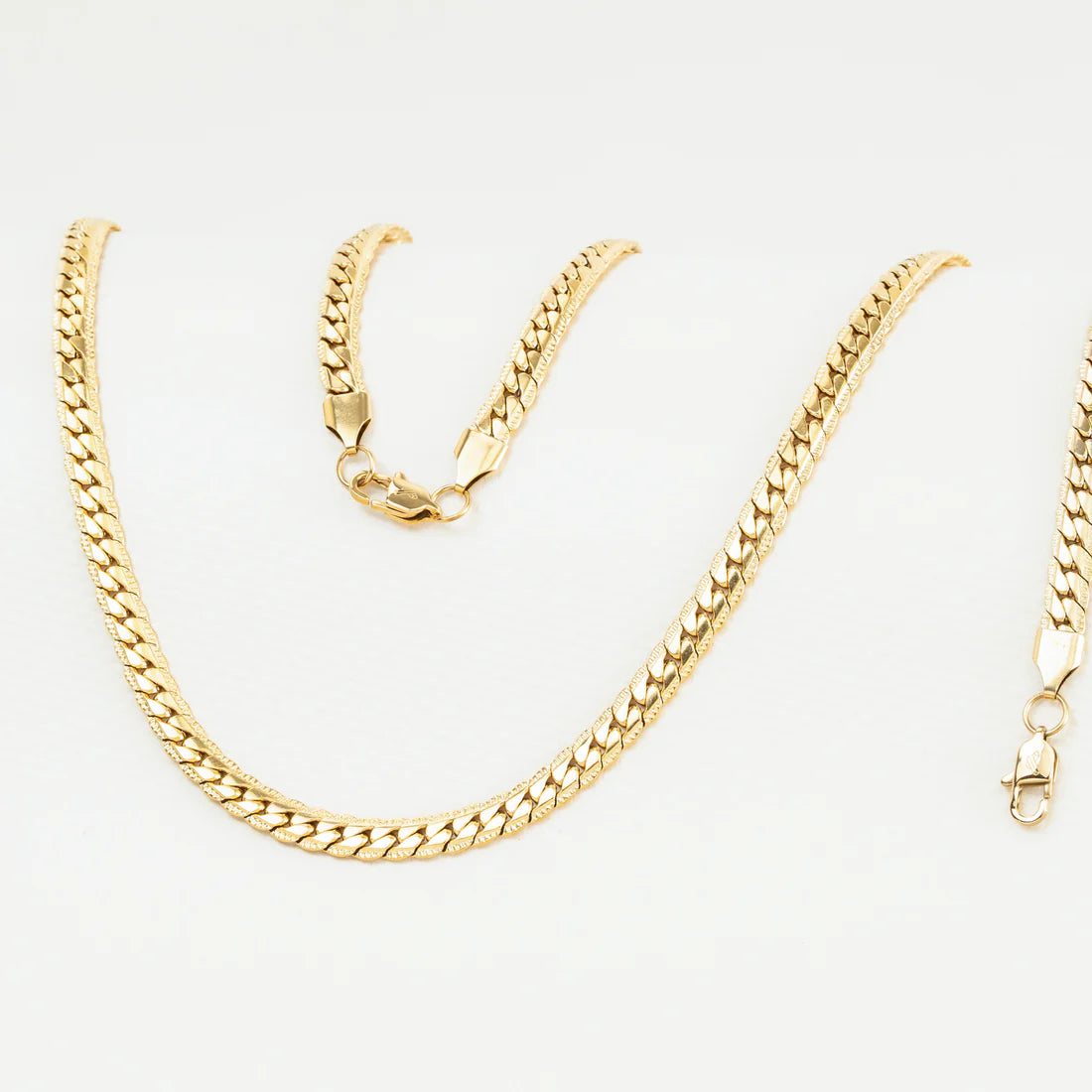 Combo Cadena + Pulsera Tejido Grabada Hombre