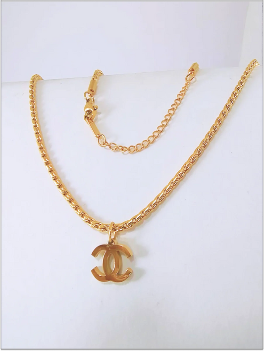 Cadena Eslabones + Dije Chanel Mujer