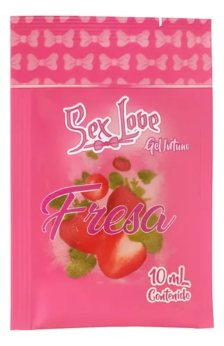Lubricante Íntimo Fresa en Sachet Sex Love Base Agua 10 ML