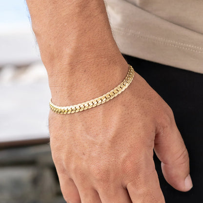 Combo Cadena + Pulsera Tejido Grabada Hombre